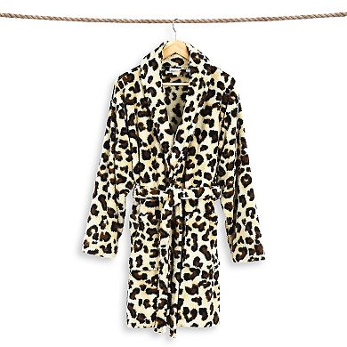 Linum Home Textiles Super Plush Leopard Print Bathrobe