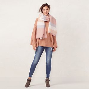 LC Lauren Conrad Colorblock Blanket Scarf