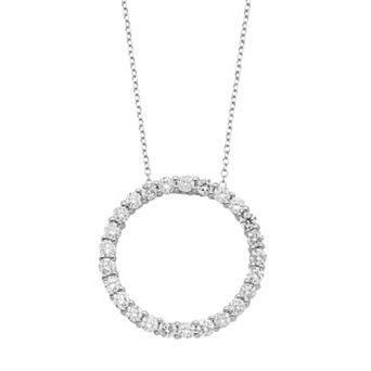 The Regal Collection 14k Gold 1 Carat T.W. IGL Certified Diamond Circle Pendant Necklace