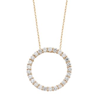 The Regal Collection 14k Gold 1 Carat T.W. IGL Certified Diamond Circle Pendant Necklace