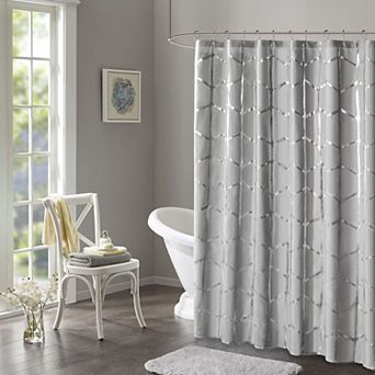 Intelligent Design Khloe Metallic Print Shower Curtain
