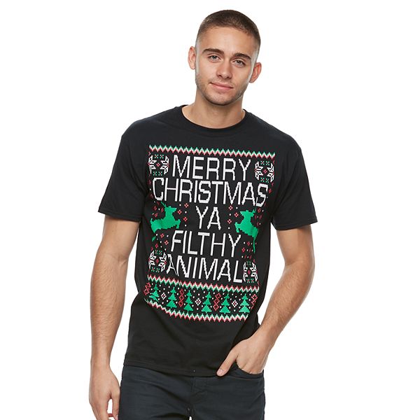 Men's Merry Christmas Ya Filthy Animal Tee