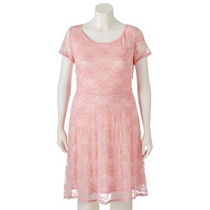 Juniors' Plus Size Wrapper Lace A-Line Dress