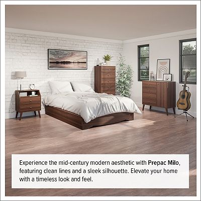 prepac milo mid century modern 6 drawer dresser Milo 6-drawer Dresser, White