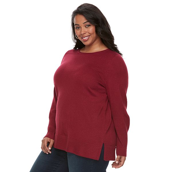 Plus Size Apt. 9® Lurex Crewneck Sweater