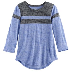 Girls 7-16 & Plus Size SO® 3/4 -Sleeve Colorblock Football Tee