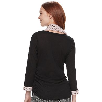 Women's ELLE™ Ruched Tee & Scarf Set