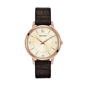 Bulova Women's Classic Diamond Leather Watch - 97P122