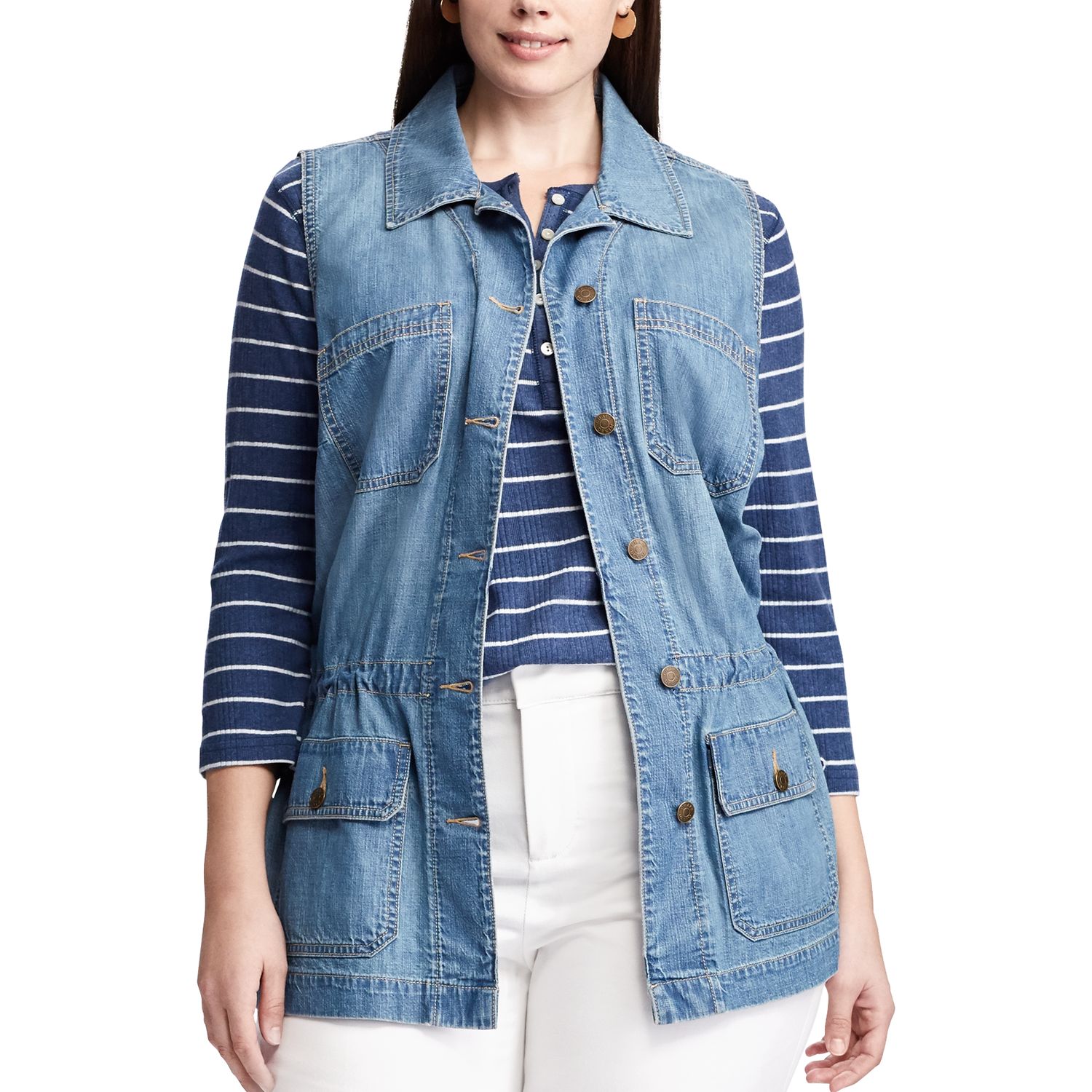 plus size jean vest