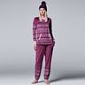 Women's Simply Vera Vera Wang Pajamas: Weekend Retreat Sleep Top, Banded Bottom Sleep Pants Pants & Hat PJ Set