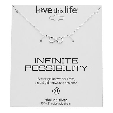 love this life Sterling Silver Crystal Infinity Necklace