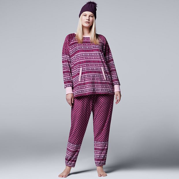 Plus Size Simply Vera Vera Wang Pajamas: Weekend Retreat Sleep Top, Banded  Bottom Sleep Pants Pants