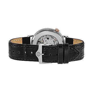 Bulova Men's Classic Leather Automatic Skeleton Watch - 98A187