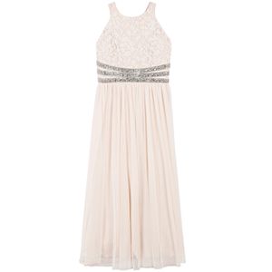 Girls Plus Size Speechless Shiny Waist Lace Maxi Dress