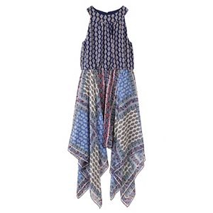 Girls 7-16 & Plus Size Speechless Mixed Print Halter Top Sharkbite Hem Dress