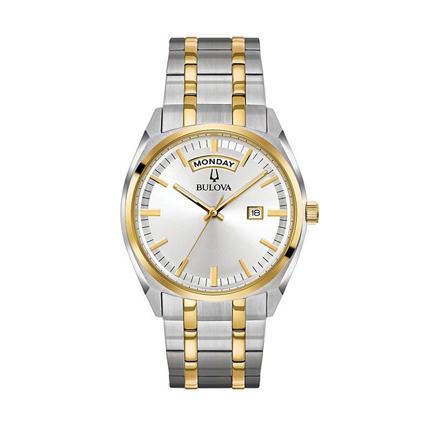 Bulova Quartz Water Resistant Watch 2 Tone silver & gold  7 1/2 Amazon.com: Bulova Ladies main image 4