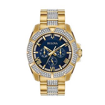 Bulova Men's Crystal Stainless Steel Watch - 98C128