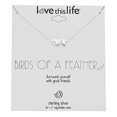 love this life Sterling Silver Triple Bird Necklace