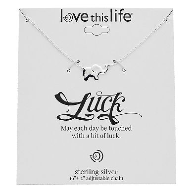 love this life Sterling Silver Elephant Necklace