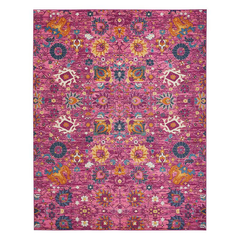 Nourison Passion Colorful Bohemian Rug, Pink, 8Ft Rnd