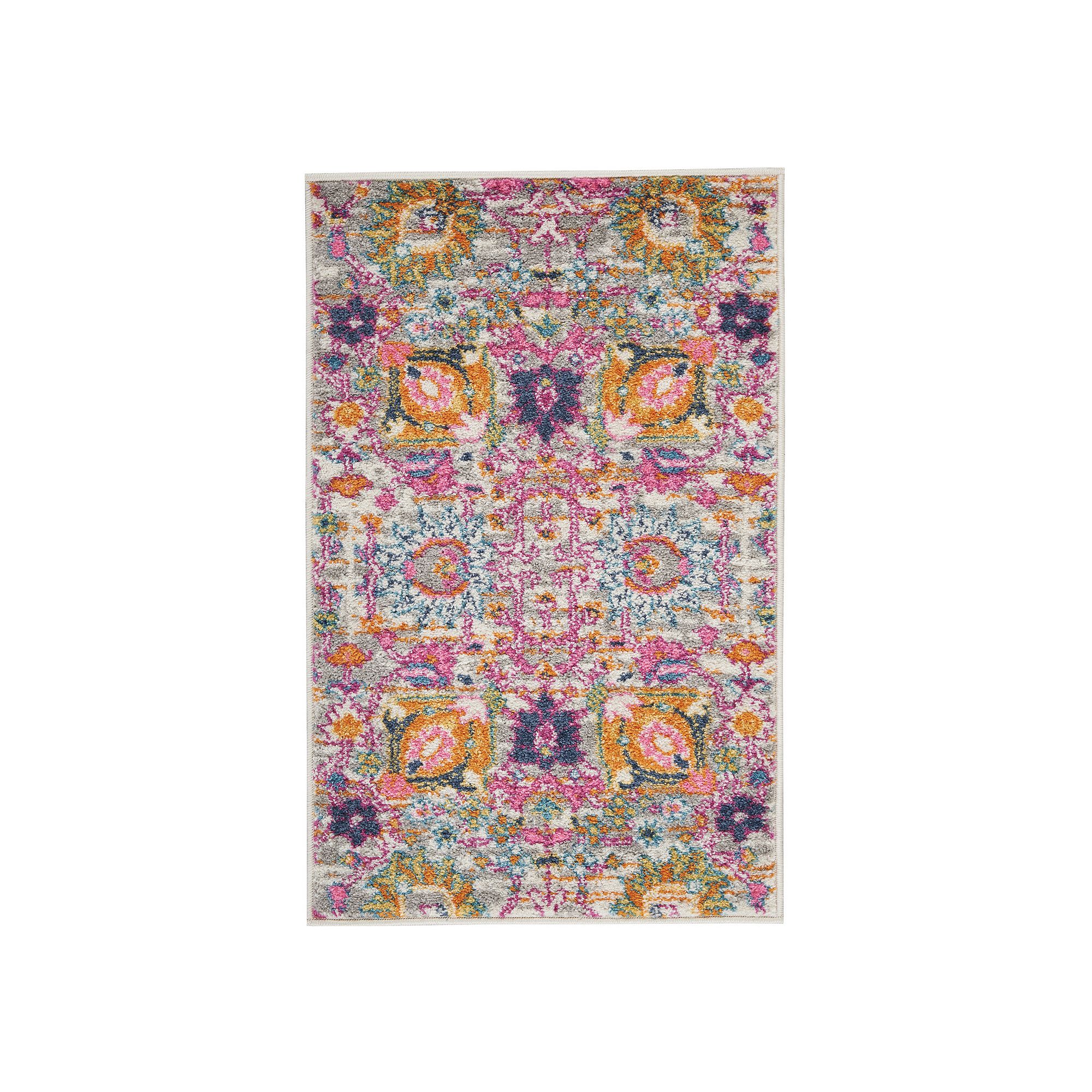 Nourison Passion Colorful Bohemian Rug, Silver