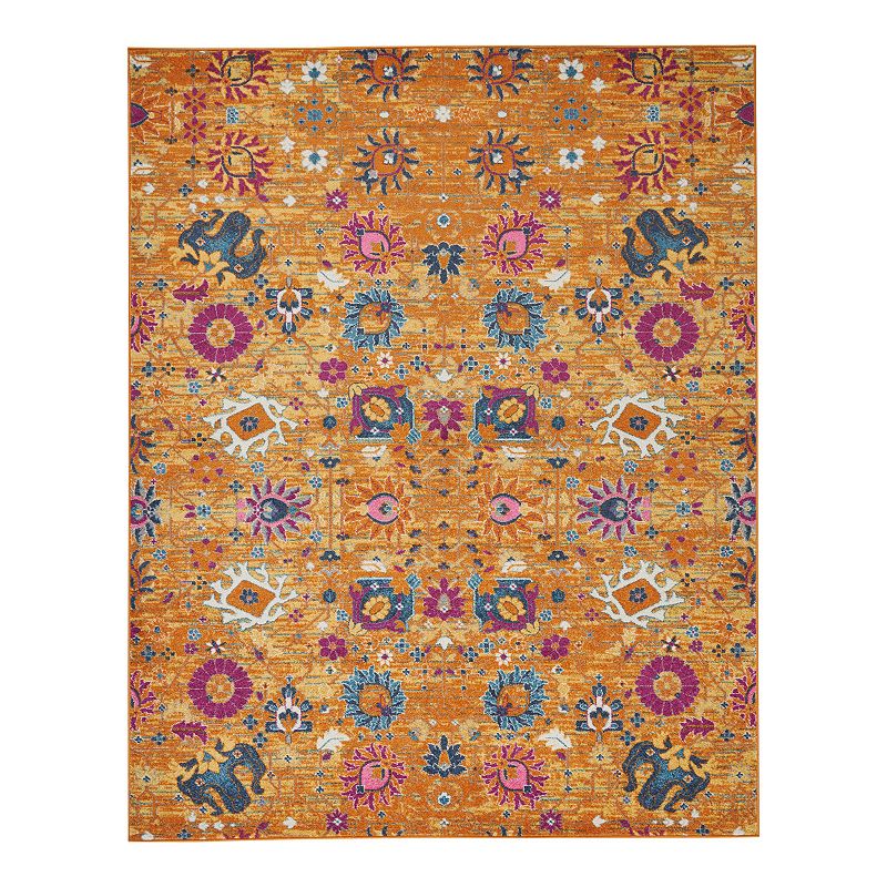 Nourison Passion Colorful Bohemian Rug, Orange, 6.5X9.5 Ft