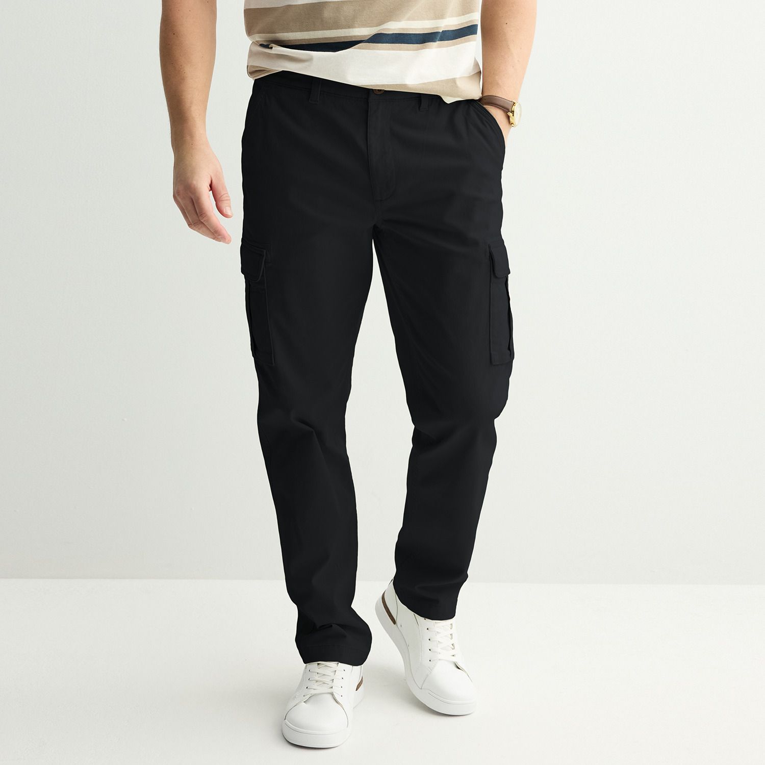 Мужские карго-брюки Sonoma Goods For Life® прямого кроя Flexwear, цвет: Чёрный — фото 1
