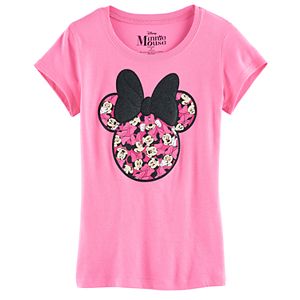 Disney's Minnie Mouse Girls 7-16 Many Minnie's Glitter Bow Graphic Tee