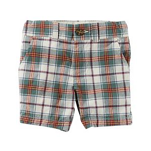 Toddler Boy Carter's Plaid Flat-Front Shorts