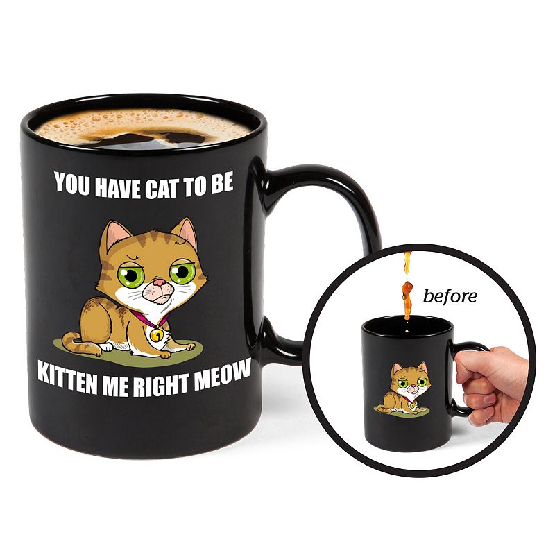 UPC 188561000001 product image for BigMouth Inc. Color-Changing Kitten Mug, Black | upcitemdb.com