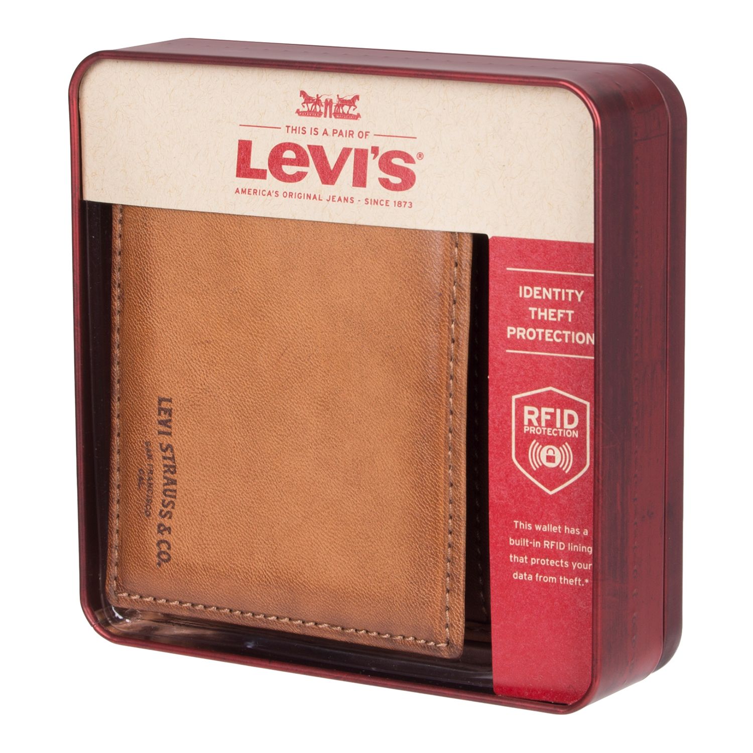 levis brown men's wallet