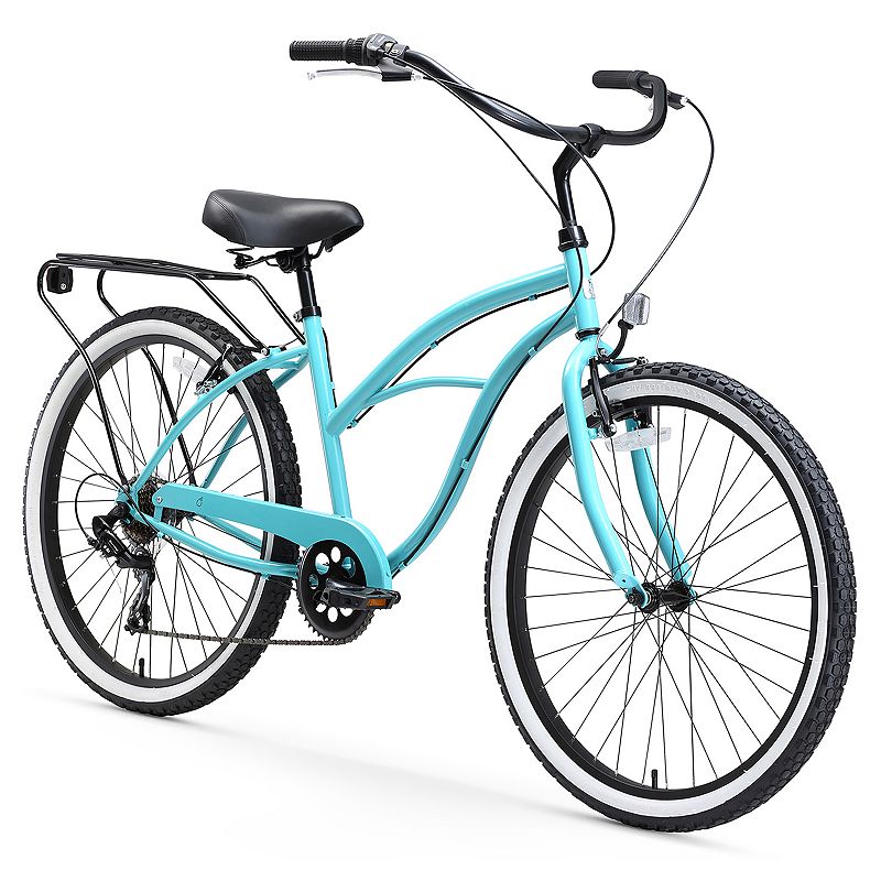 sixthreezero Around The Block Women s 7-Speed Beach Cruiser Bicycle  26  Wheels  Teal