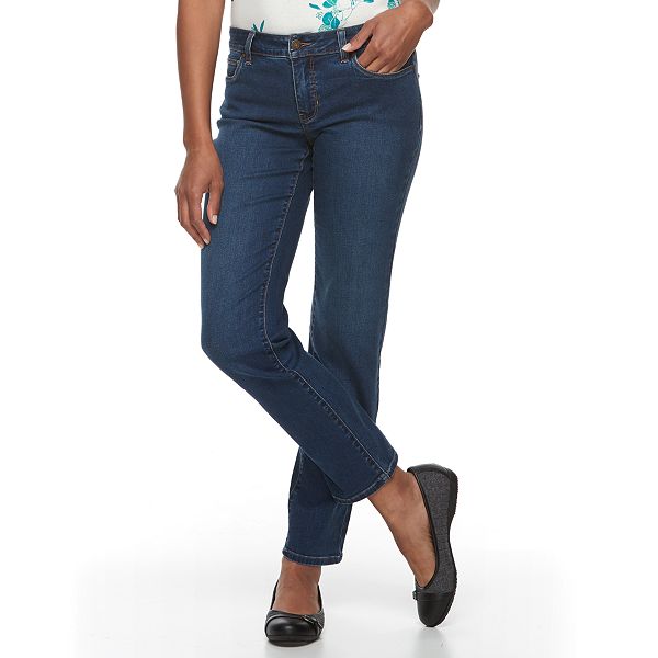 Women's Croft & Barrow® Tummy-Slimming Straight-Leg Denim Jeans