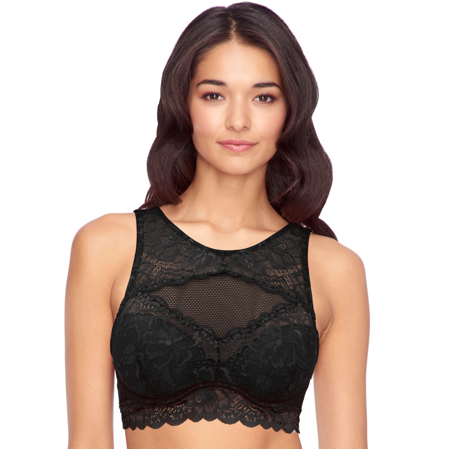 high neck lace bralette