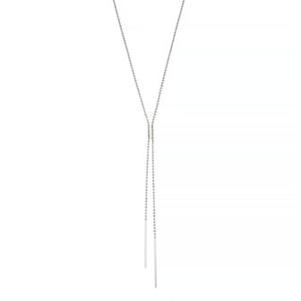 Vieste Silver Tone Simulated Crystal Lariat Necklace