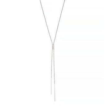 Vieste Silver Tone Simulated Crystal Lariat Necklace