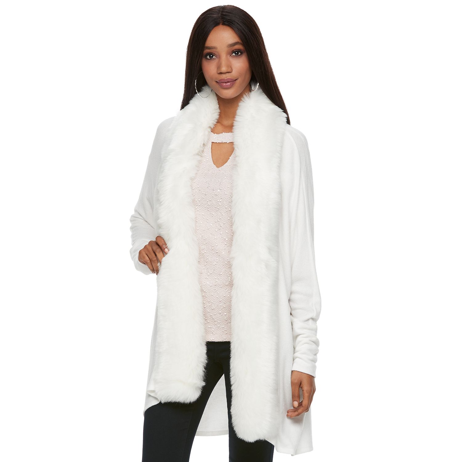 faux fur cardigan womens
