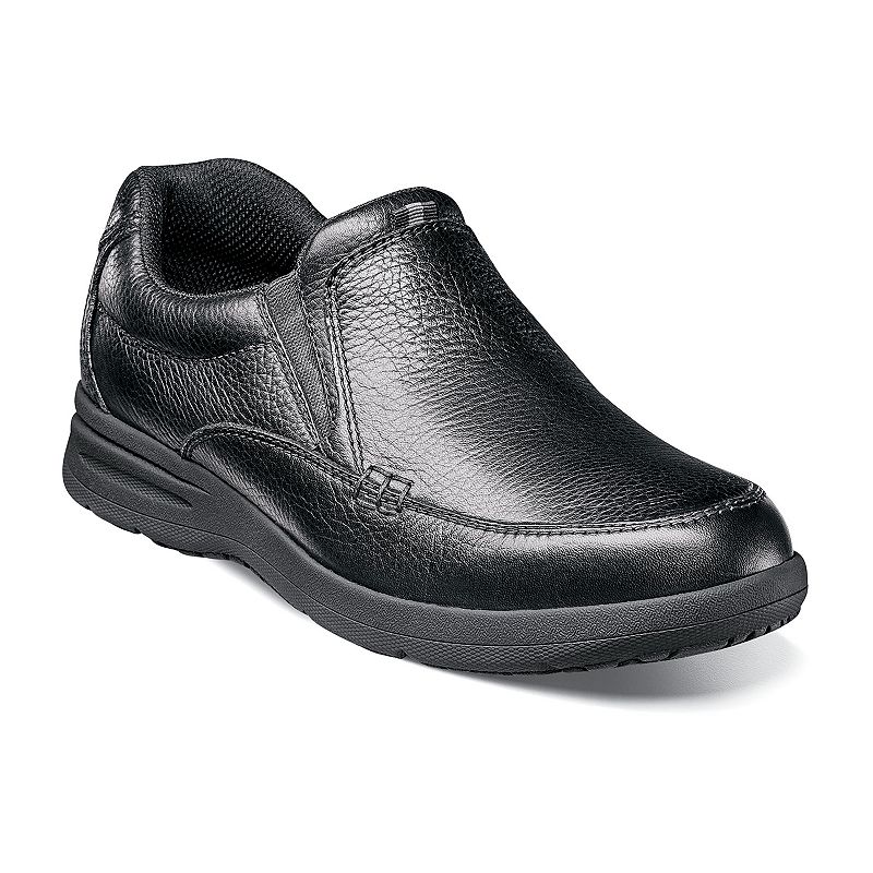 Nunn Bush® Cam Men's Moc Toe Casual Slip-On Shoes, Size: 10 Wide, Black Tumble