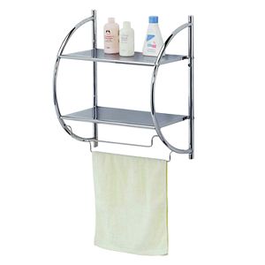 Home Basics 2-Tier Bathroom Wall Shelf