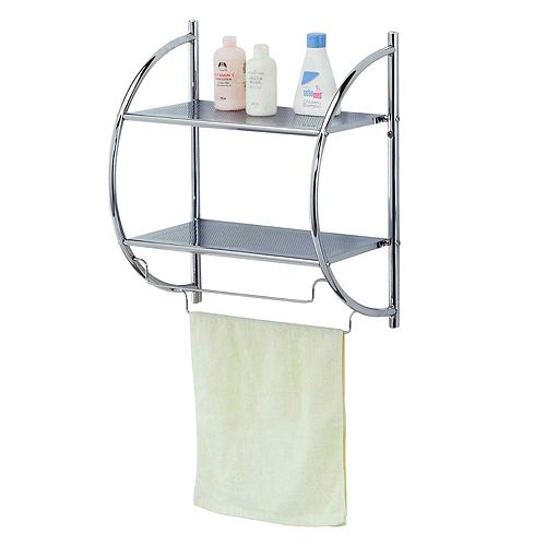 Home Basics 2Tier Bathroom Wall Shelf