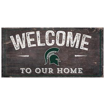 Michigan State Spartans Welcome Sign Wall Art