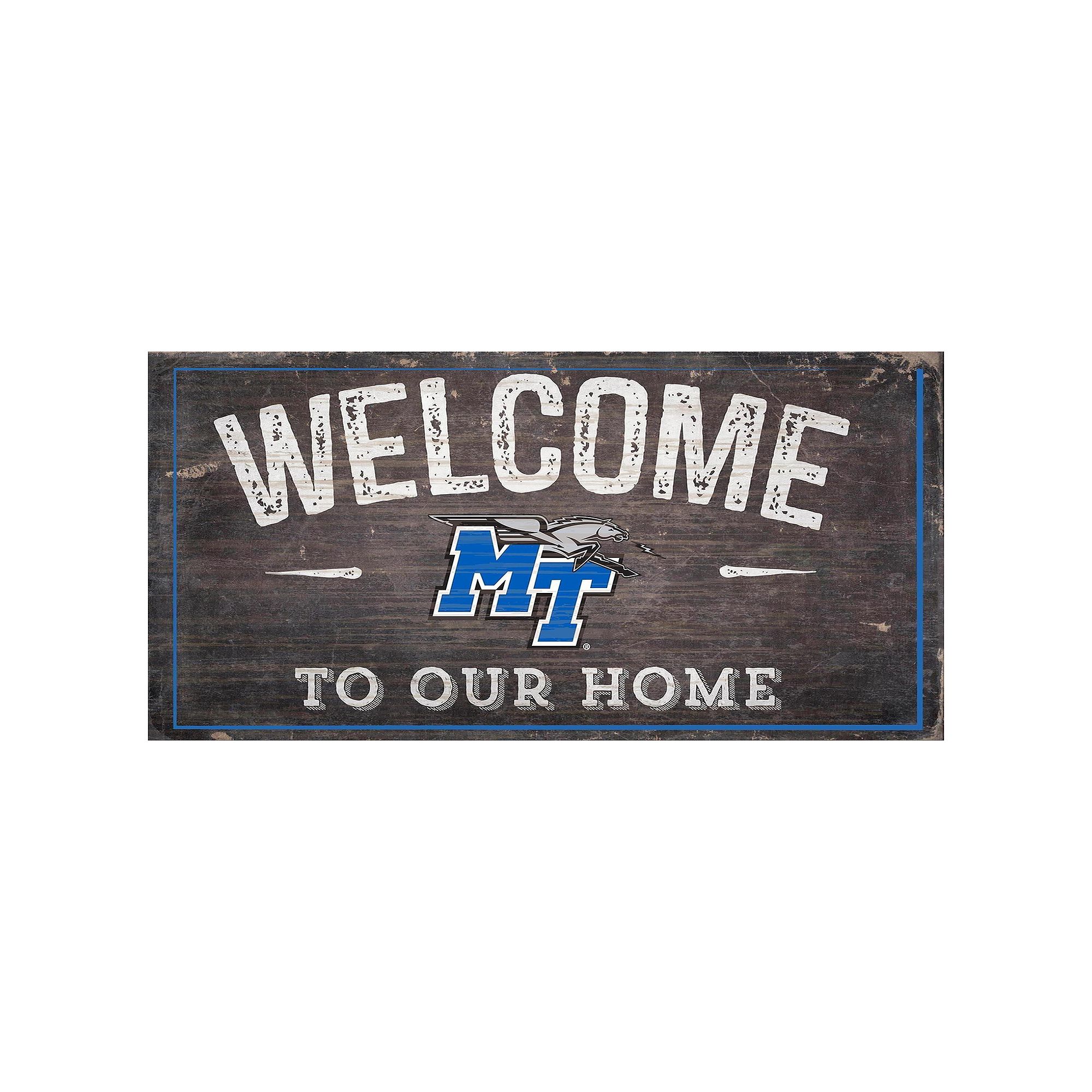 Middle Tennessee Blue Raiders Welcome Sign Wall Art, Mtn Team