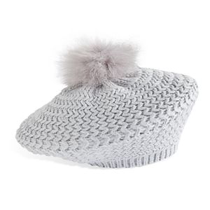 Women's Apt. 9® Faux Fur Pom Pom Knit Beret