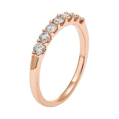 14k Rose Gold 1/2 Carat T.W. IGL Certified Diamond Anniversary Ring