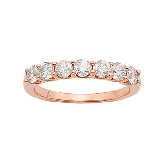 The Regal Collection 14k Rose Gold 1 Carat T.W. IGL Certified Diamond Anniversary Ring