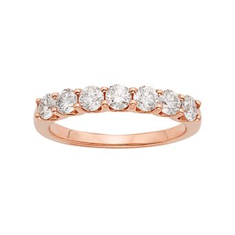 The Regal Collection 14k Rose Gold 1 Carat T.W. IGL Certified Diamond Anniversary Ring