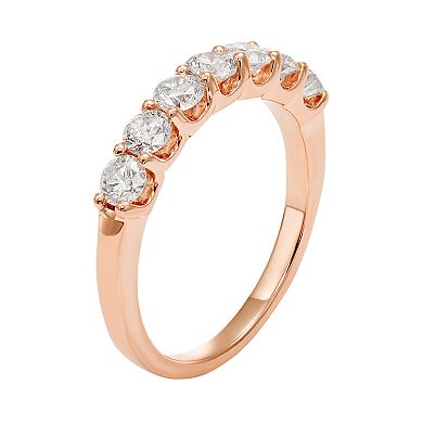 14k Rose Gold 1 Carat T.W. IGL Certified Diamond Anniversary Ring
