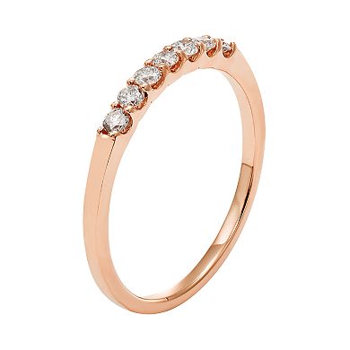 14k Rose Gold 1/4 Carat T.W. IGL Certified Diamond Anniversary Ring