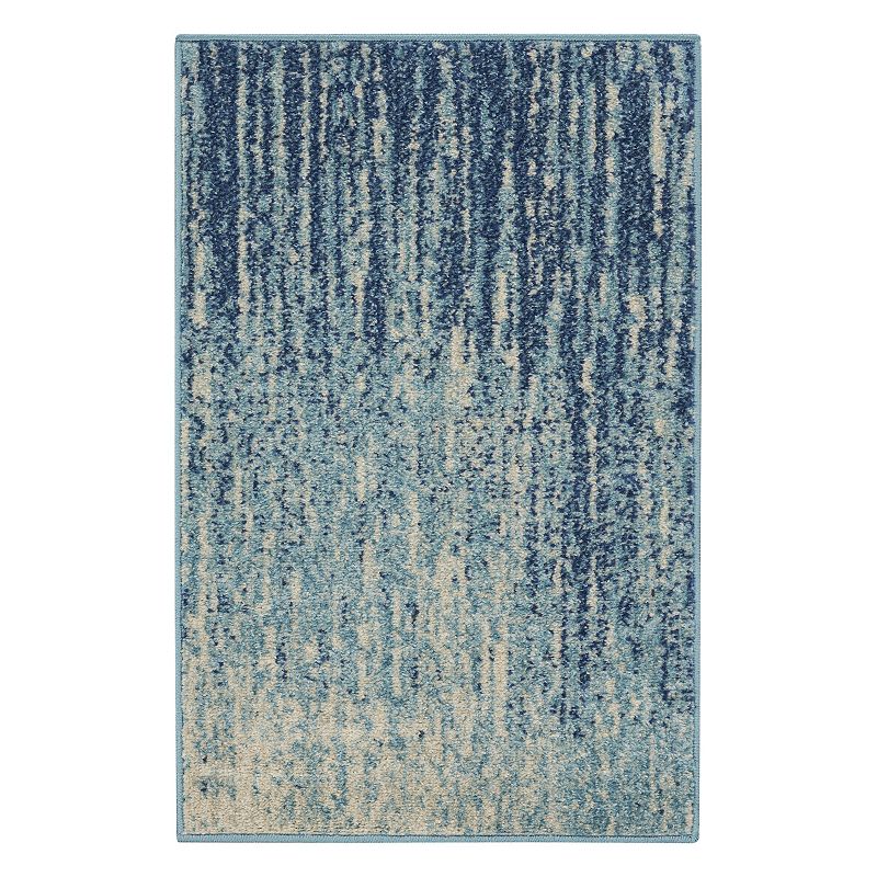 Nourison Passion Striped Rug, Blue, 8Ft Rnd