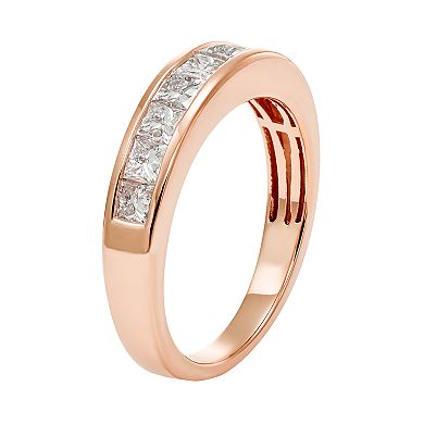 14k Rose Gold 3/4 Carat T.W. IGL Certified Diamond Anniversary Ring
